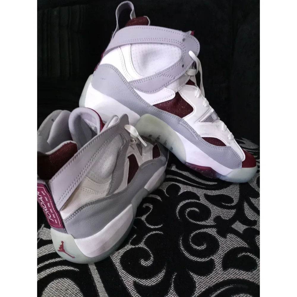 Jordan Jumpman Two Trey Mens Basketball Shoes White Grey Bordeaux DO1925-103 11